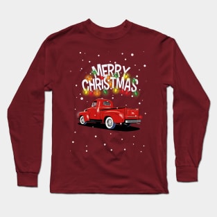 Ford F1 Pick Up truck Christmas Sweater Design Long Sleeve T-Shirt